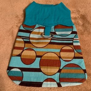 PET DRESS (SQUARE TURQUOISE CIRCLES & LINES)